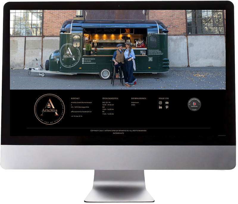 ArteMia Foodtrailer Website-Ausschnitt